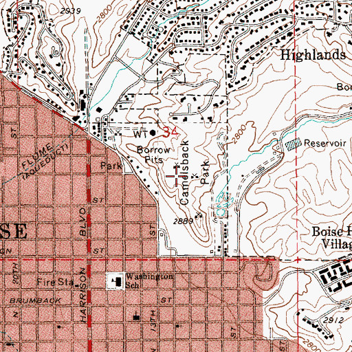 Topographic Map of Camelsback Park, ID