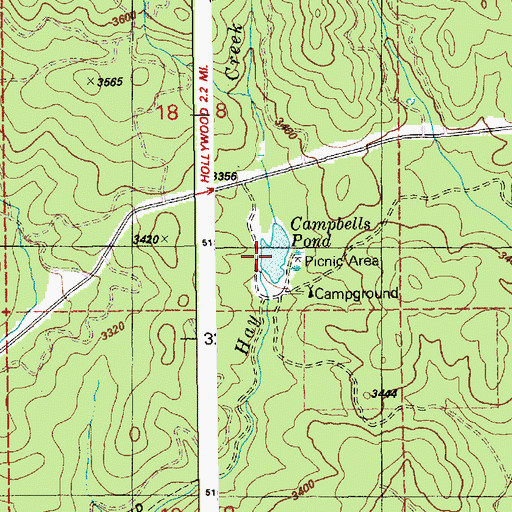 Topographic Map of Campbell Ponds, ID