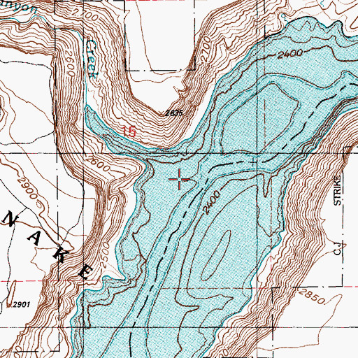 Topographic Map of Canyon Creek, ID