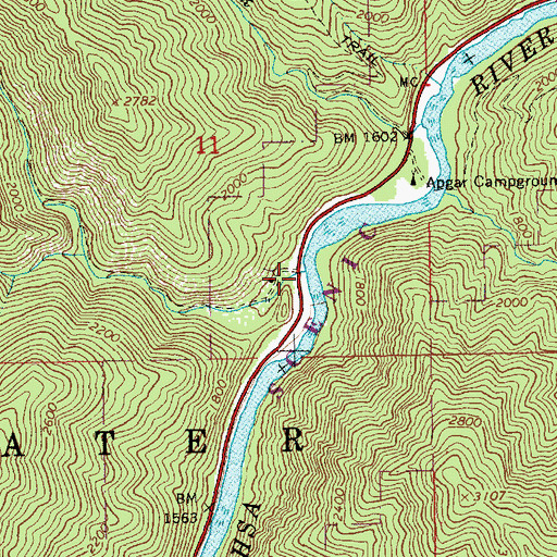 Topographic Map of Canyon Creek, ID