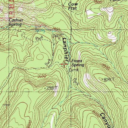 Topographic Map of Franz Spring, AZ