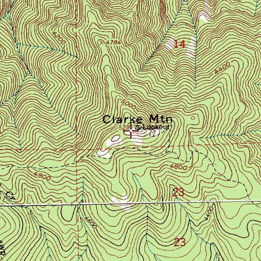 Topographic Map of Clarke Mountain, ID