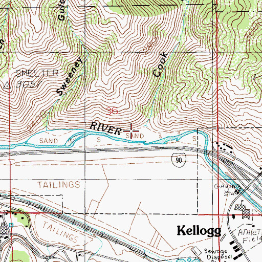 Topographic Map of Cook Creek, ID