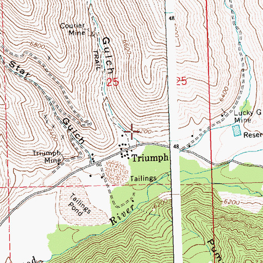 Topographic Map of Courier Gulch, ID