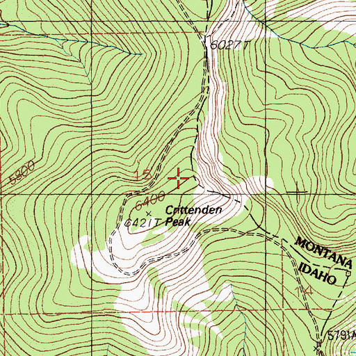 Topographic Map of Crittenden Peak, ID