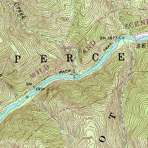 Topographic Map of Cupboard Creek, ID