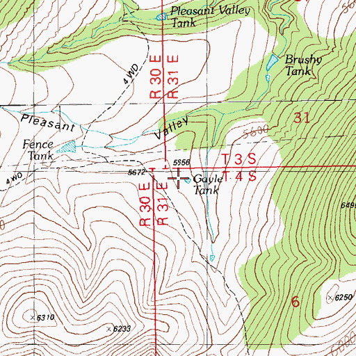 Topographic Map of Gayle Tank, AZ