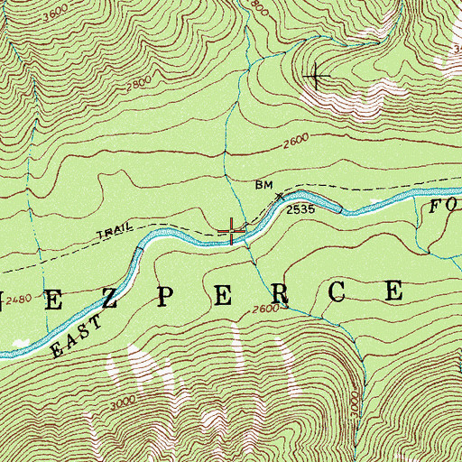 Topographic Map of Double Creek, ID