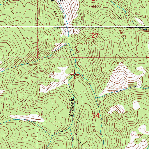 Topographic Map of East Fork Fish Creek, ID