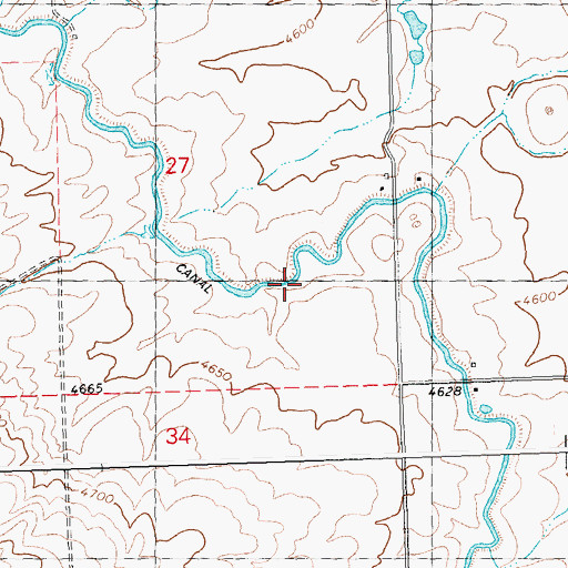 Topographic Map of East Main Canal, ID