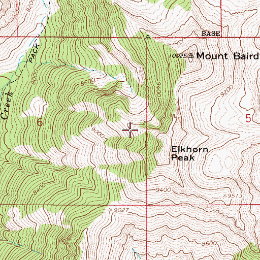 Topographic Map of Elkhorn Peak, ID
