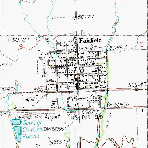 Topographic Map of Fairfield, ID