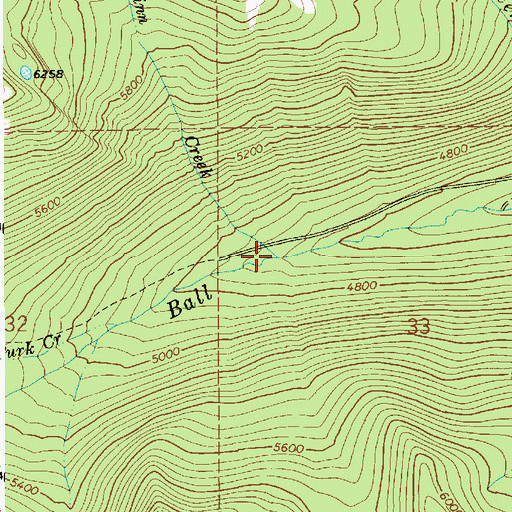 Topographic Map of Finn Creek, ID