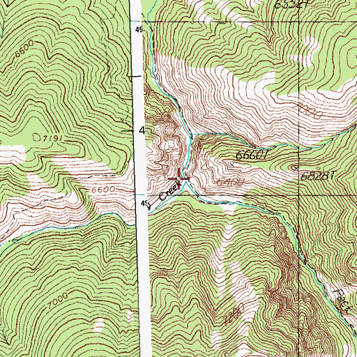 Topographic Map of Fly Creek, ID
