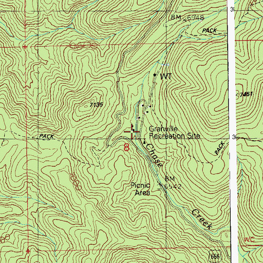 Topographic Map of Granville Campground, AZ