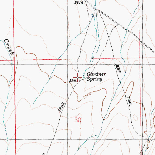 Topographic Map of Gardner Spring, ID
