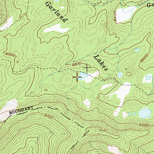 Topographic Map of Garland Lakes, ID