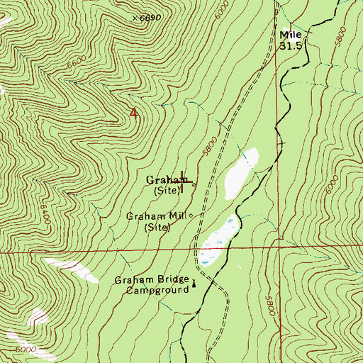 Topographic Map of Graham (historical), ID