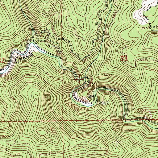 Topographic Map of Grand Creek, ID