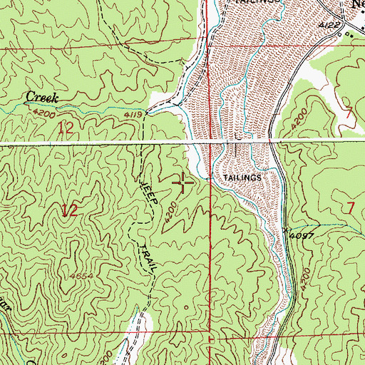 Topographic Map of Granite Creek, ID