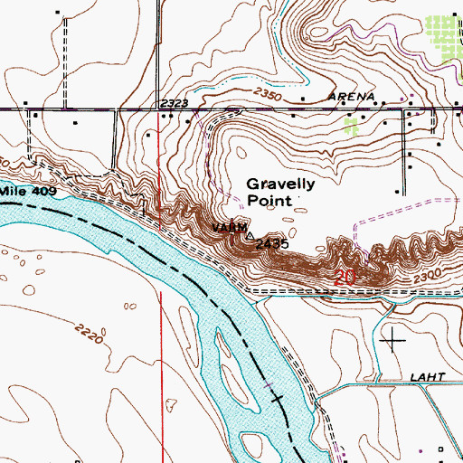 Topographic Map of Gravelly Point, ID