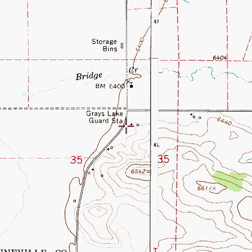 Topographic Map of Grays Lake Guard Station, ID