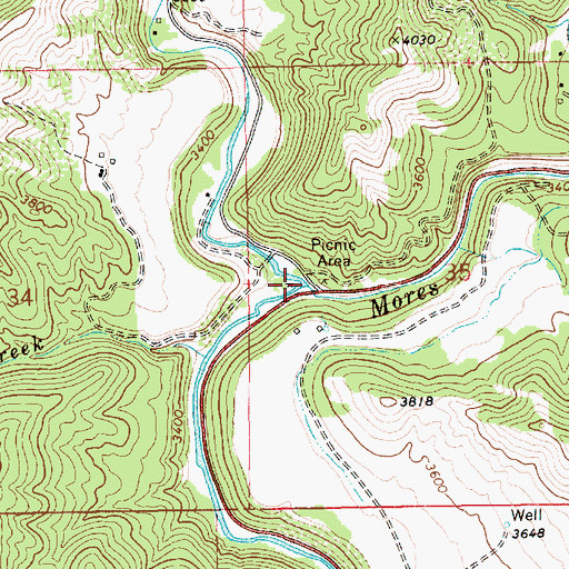 Topographic Map of Grimes Creek, ID