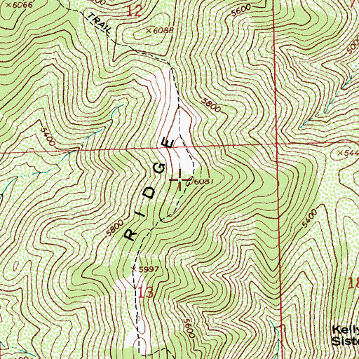 Topographic Map of Hanson Ridge, ID