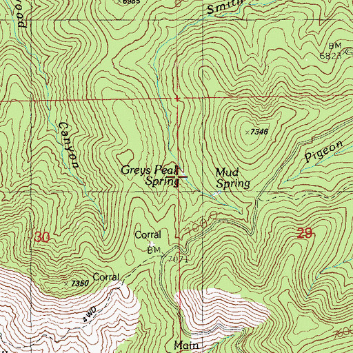 Topographic Map of Grey Peak Spring, AZ