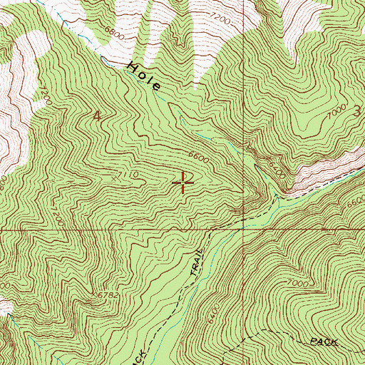 Topographic Map of Hells Hole, ID