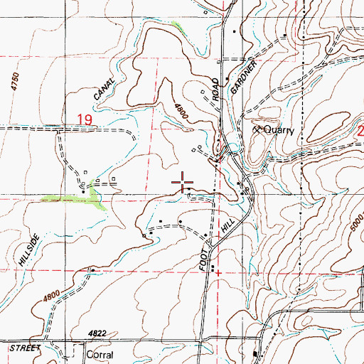 Topographic Map of Hillside Canal, ID