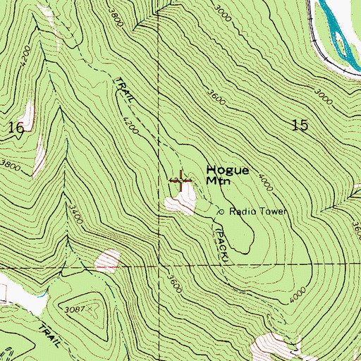 Topographic Map of Hogue Mountain, ID