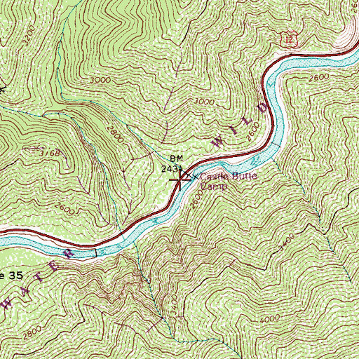 Topographic Map of Holly Creek, ID
