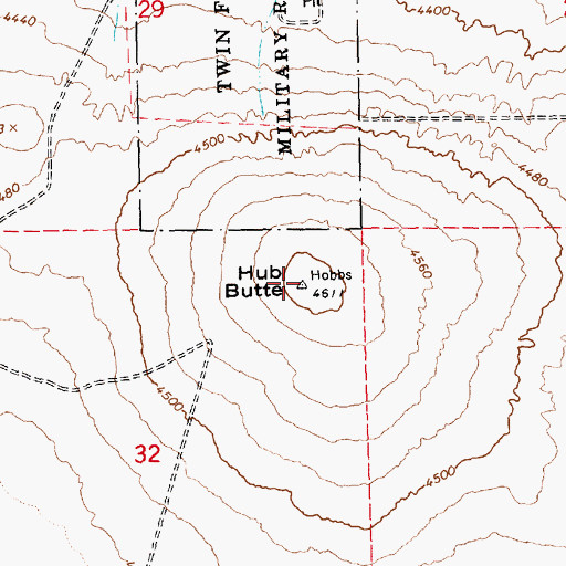 Topographic Map of Hub Butte, ID