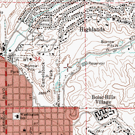 Topographic Map of Hulls Gulch, ID