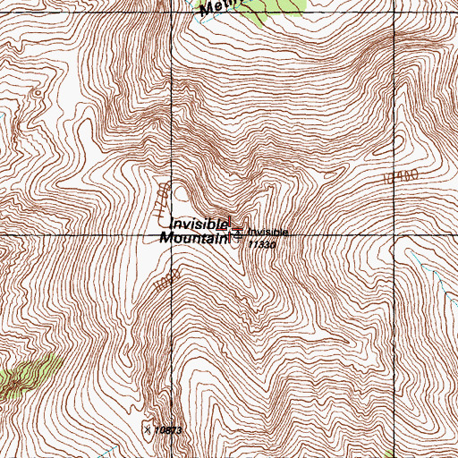 Topographic Map of Invisible Mountain, ID