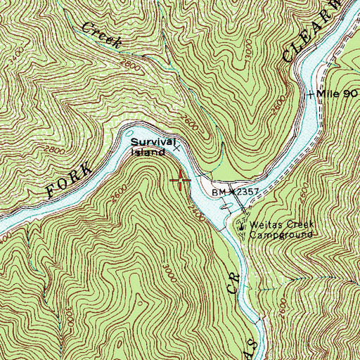 Topographic Map of Jackknife Creek, ID