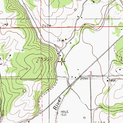 Topographic Map of Jerome Creek, ID