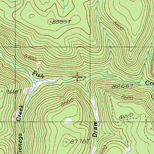 Topographic Map of Hagen Creek, AZ