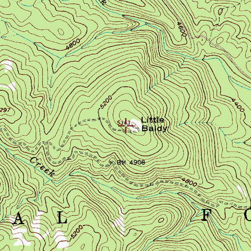 Topographic Map of Little Baldy, ID