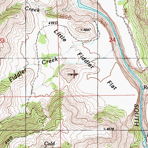 Topographic Map of Little Fiddler Flat, ID