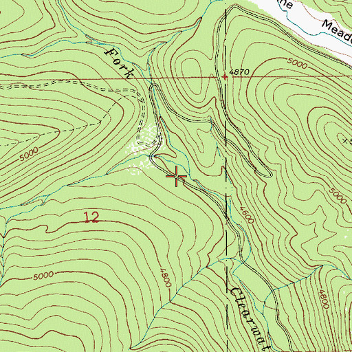 Topographic Map of Little Lost Lake Creek, ID