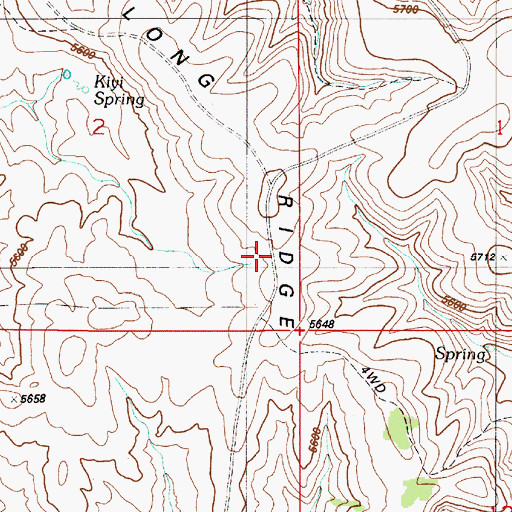 Topographic Map of Long Ridge, ID