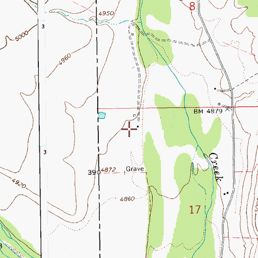 Topographic Map of Hicks Ranch, AZ