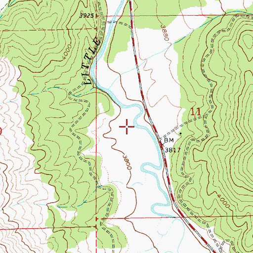 Topographic Map of Meadows Valley, ID
