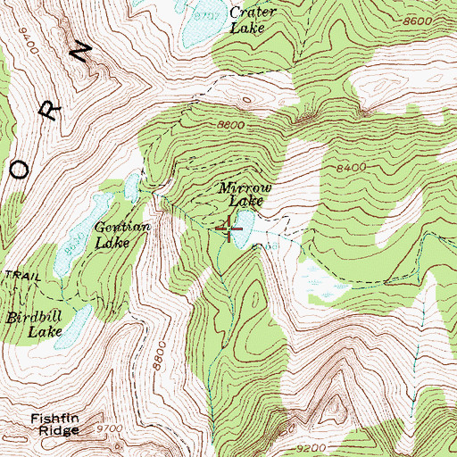 Topographic Map of Mirrow Lake, ID
