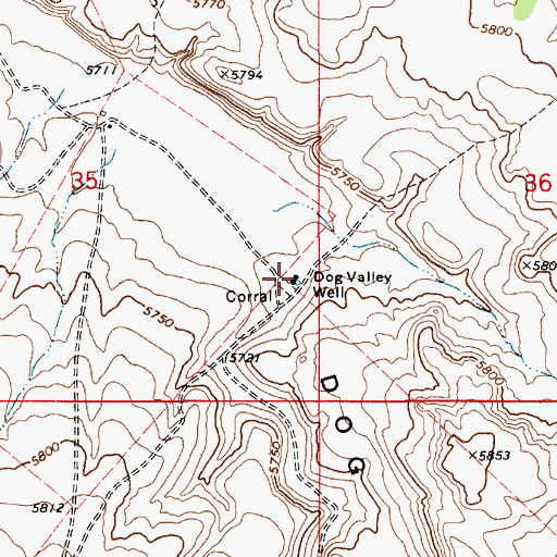 Topographic Map of Dog Valley Well, AZ