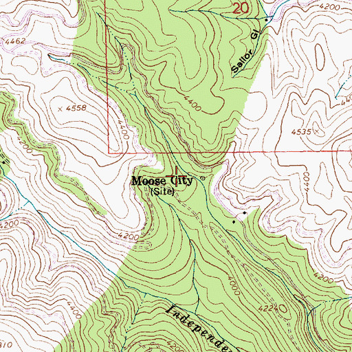 Topographic Map of Moose City, ID