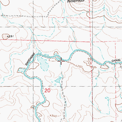 Topographic Map of North Shoshone Canal, ID