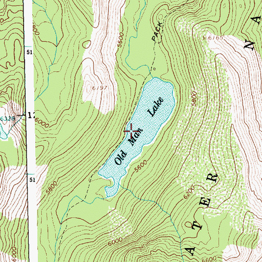 Topographic Map of Old Man Lake, ID